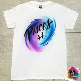 Airbrush Zodiac Pisces Shirt Design