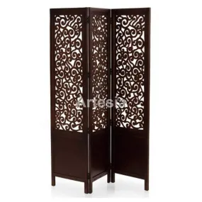 Artesia Handcrafted 3 Panel Premium Quality Wooden Room Partition/Wooden Room Divider/Wooden Screen