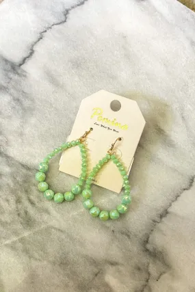 Beaded Teardrop Earrings, Mint