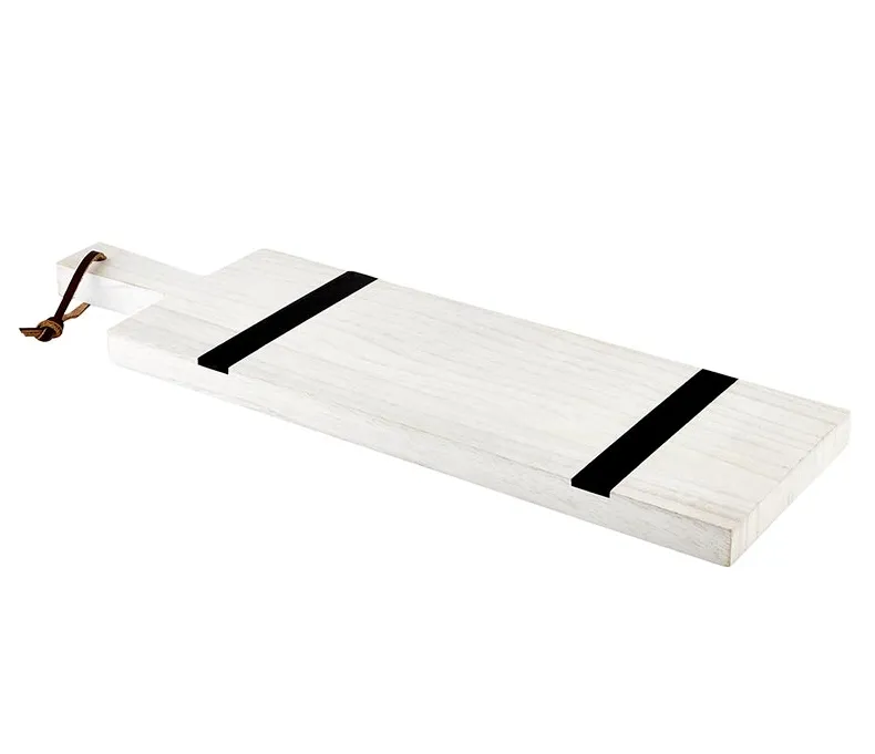 Black Stripe Wood Charcuterie Board