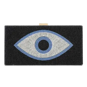 Bling Evil Eye Box Evening Clutch Bag Crossbody Bag