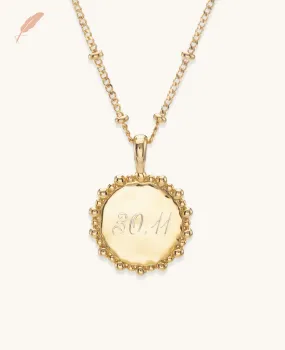 Engravable Sunshine Necklace Gold