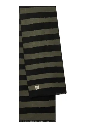 G-STRIPE Rayon Scarf Coal & Moss