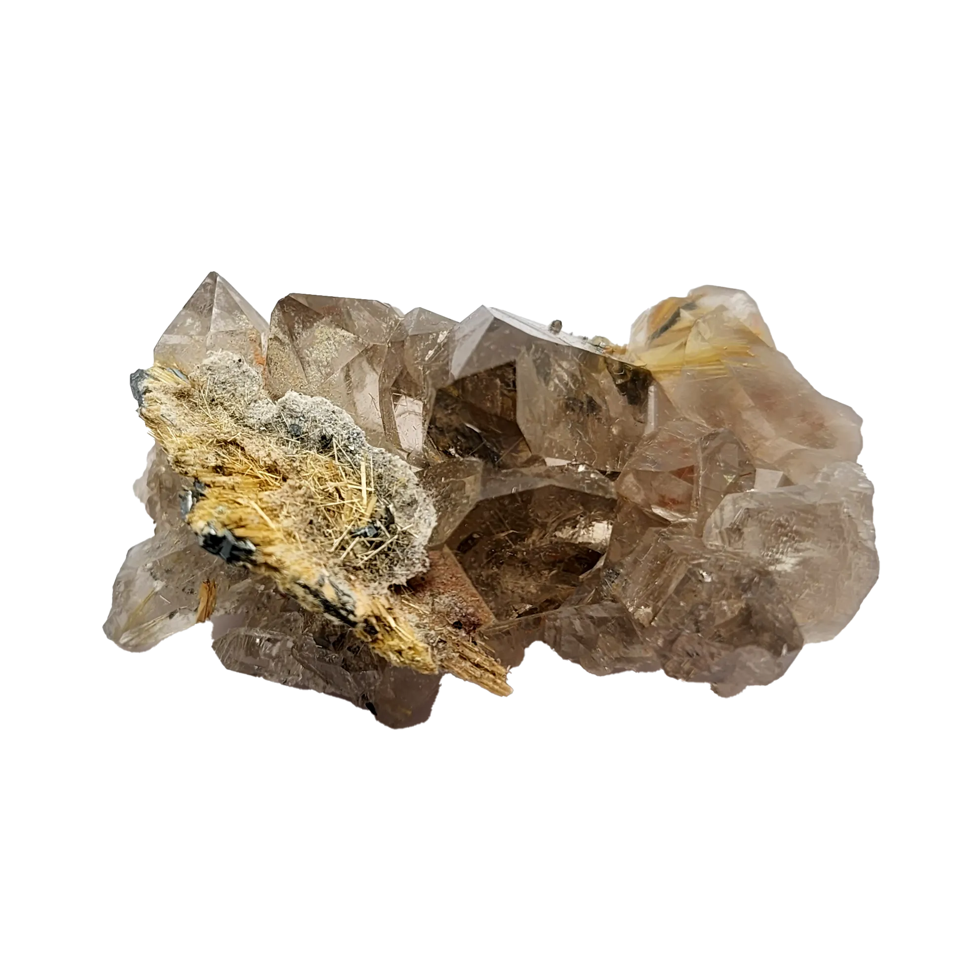 Gold Rutile Cluster #1 Smoky Rutile Cluster