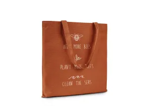 Help More Bees, Plant More Trees, Clean the Seas || Organic Cotton Shoulder Tote Bag