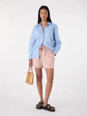 Manila Tie Front Shorts in Blush Pink