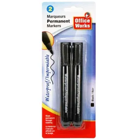 Office Works Waterproof Markers 2pk