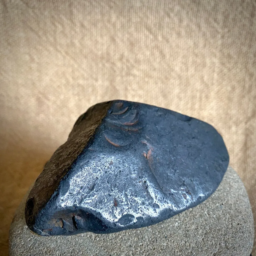 River Tumble Black Shungite & Sodalite Rock Stack, Shungite Heart