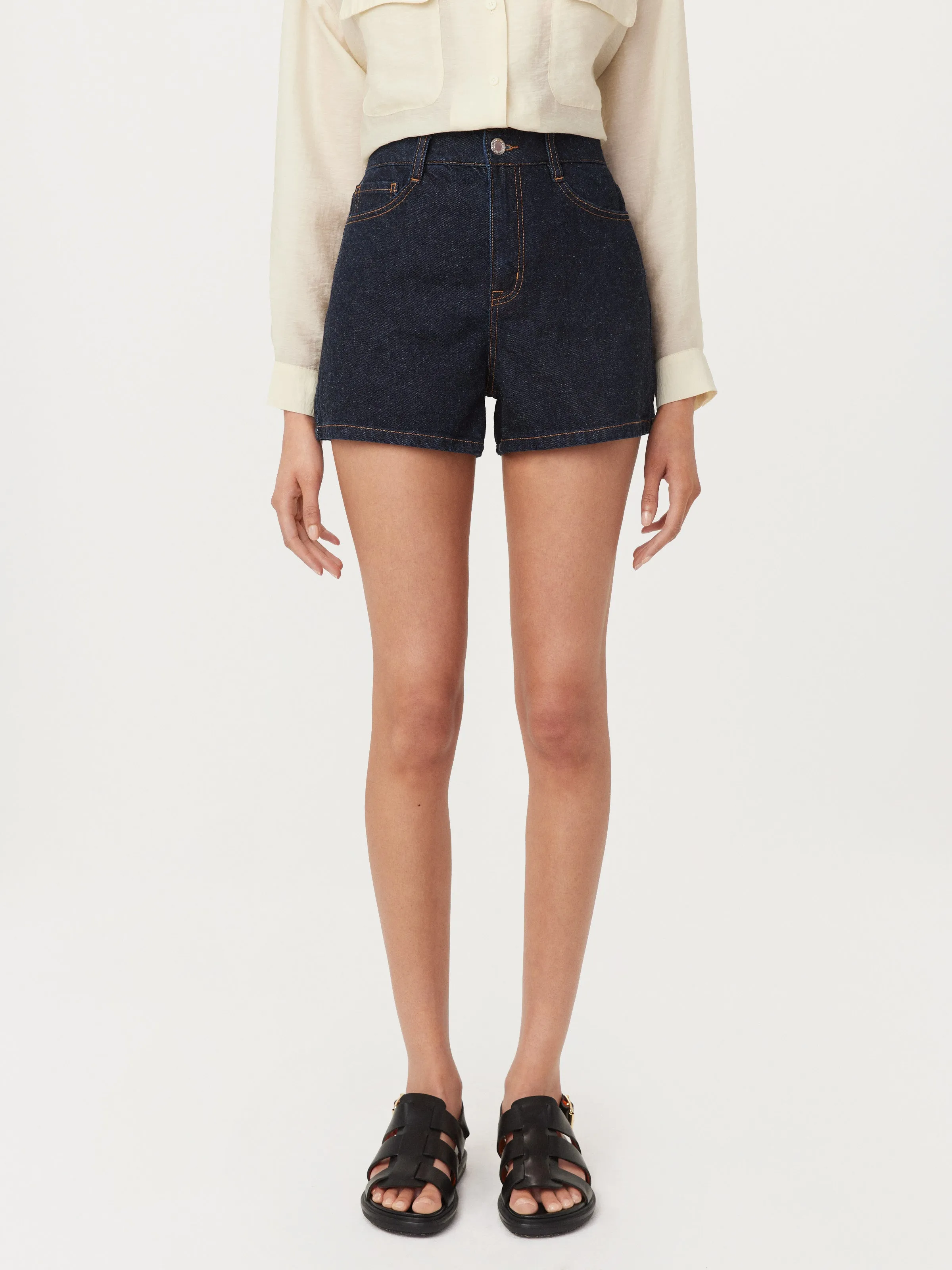 The Tina Relaxed Denim Short in Dark Wash