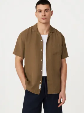 The Washed Camp Collar Shirt in Sepia